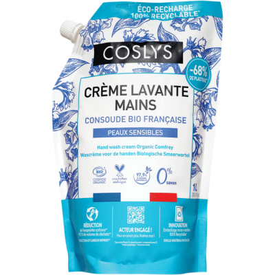 Eco-recharge crème lavante mains à la consoude  bio 1L| Spécifiques mains COSLYS