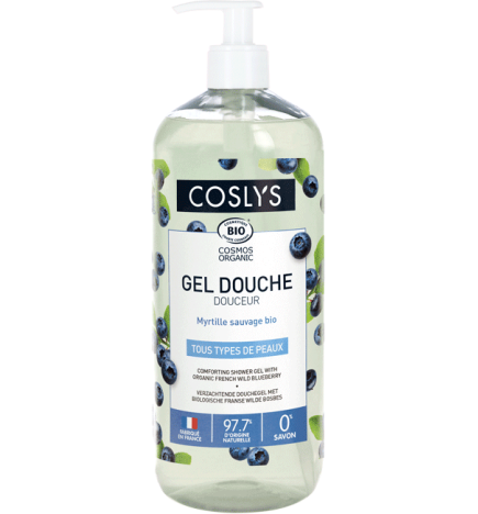 Comforting shower gel with organic french wild blueberry 1L