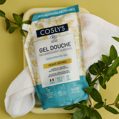 Eco-Refill shower gel dry skin with organic Honeysuckle 1L